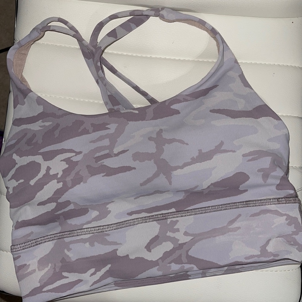 Lululemon light pink camo sports bra NWT